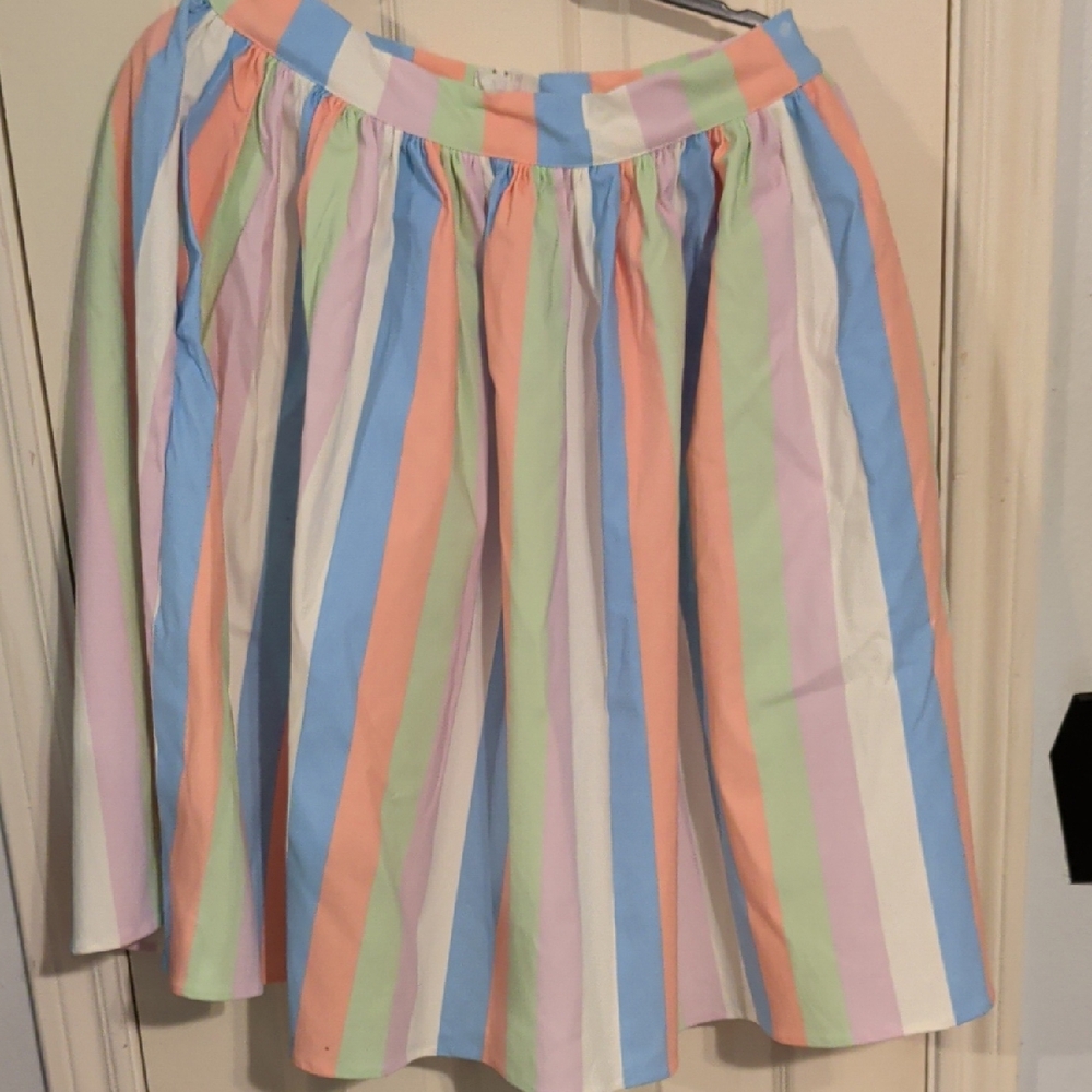 Bettie Page Pastel Striped Skater Skirt